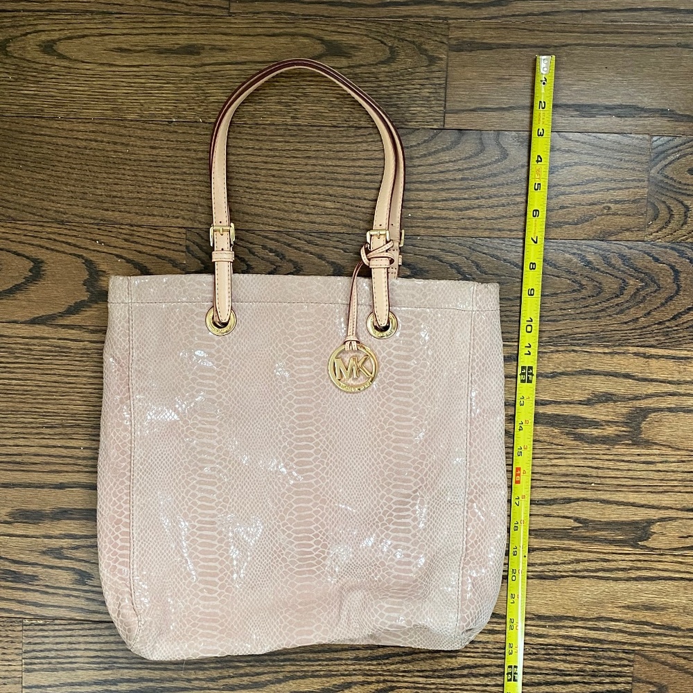 Michael Kors Beautiful Pink & Gold Python Tote - image 6